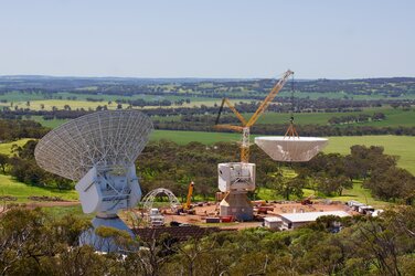 Lifting the dish at ESA's newest deep space antenna